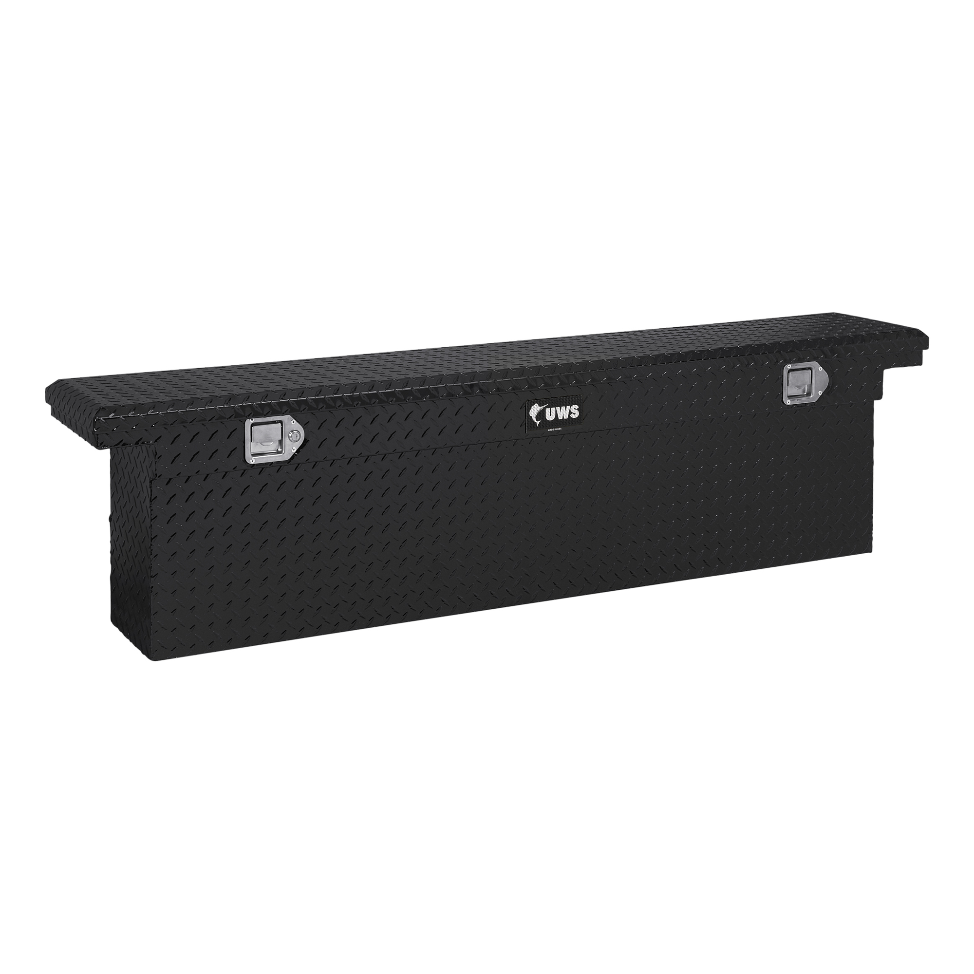 UWS, 72in. Slim-Line Crossover Truck Tool Box, Width 72.875 in, Material Aluminum, Color Finish Gloss Black, Model# EC10882